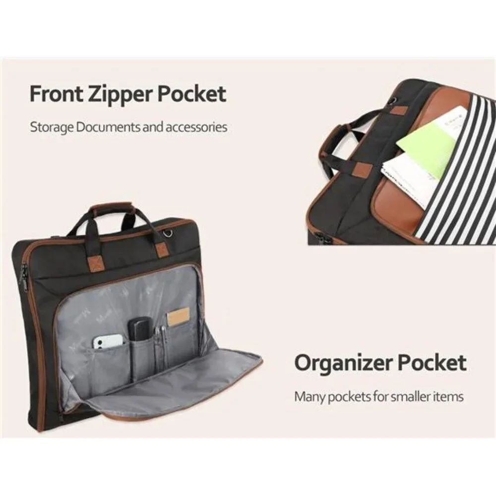 New Suit Carry On Garment Bag for Travel, Suit Bag with Detachable